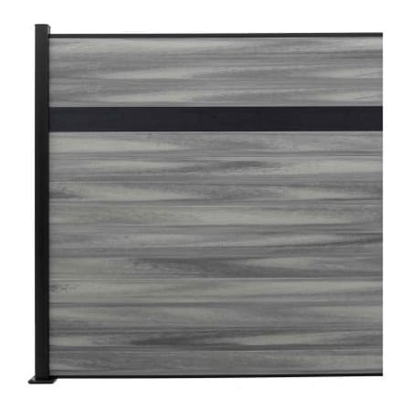 Jewett Cameron Companies Estate 6'W x 6'H Oxford Grey Aluminum/Composite Horizontal Fence Adder Section - SURFACE MOUNT EF ES1206